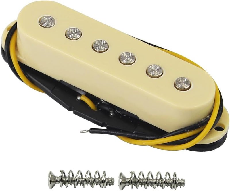 FLEOR Single Coil Pickup Ceramic Cream Middle Pickup Fit ST Style Electric Guitar - Image 4